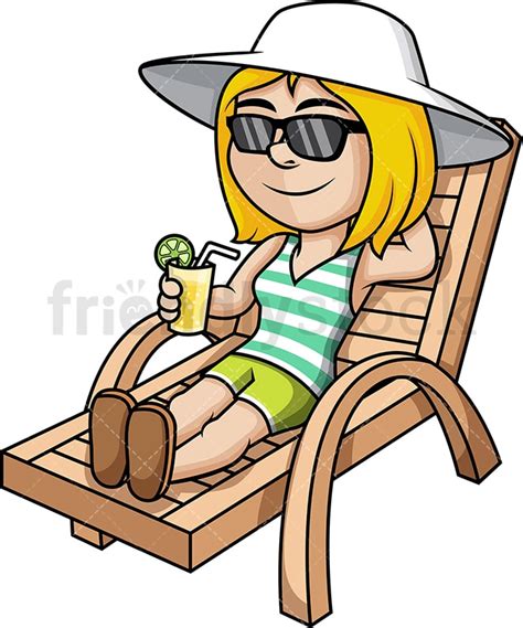 woman relaxing cartoon